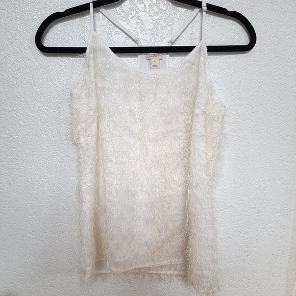JCREW white feather sleeveless top size 00 New - Picture 1 of 5
